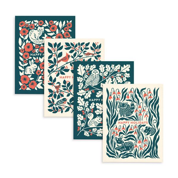 Woodland Animal Holiday Card Set