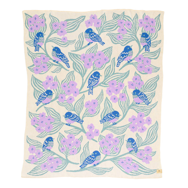 Bluebirds Throw Blanket - Lilac