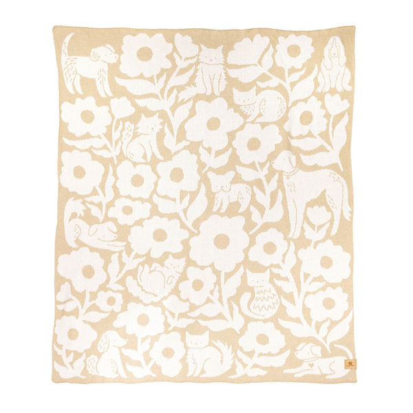 Poppy Pets Throw Blanket - Cream