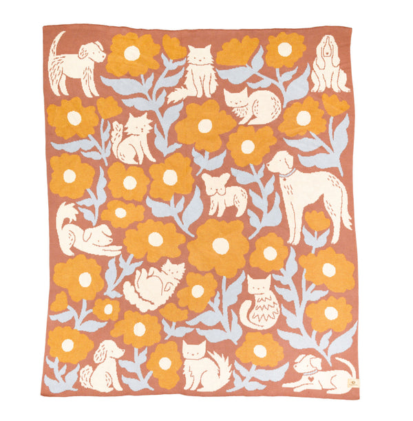 Poppy Pets Throw Blanket - Mocha