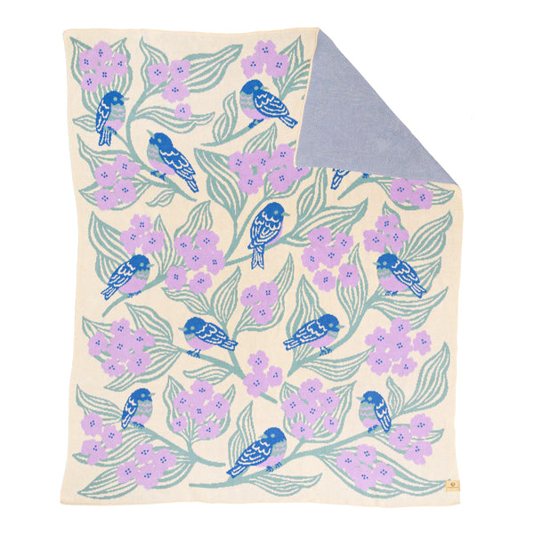 Bluebirds Throw Blanket - Lilac