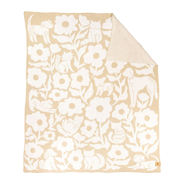 Poppy Pets Throw Blanket - Cream