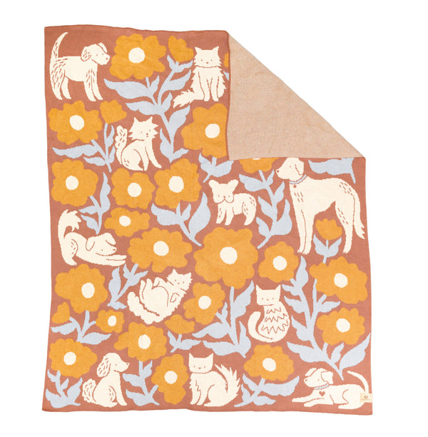 Poppy Pets Throw Blanket - Mocha
