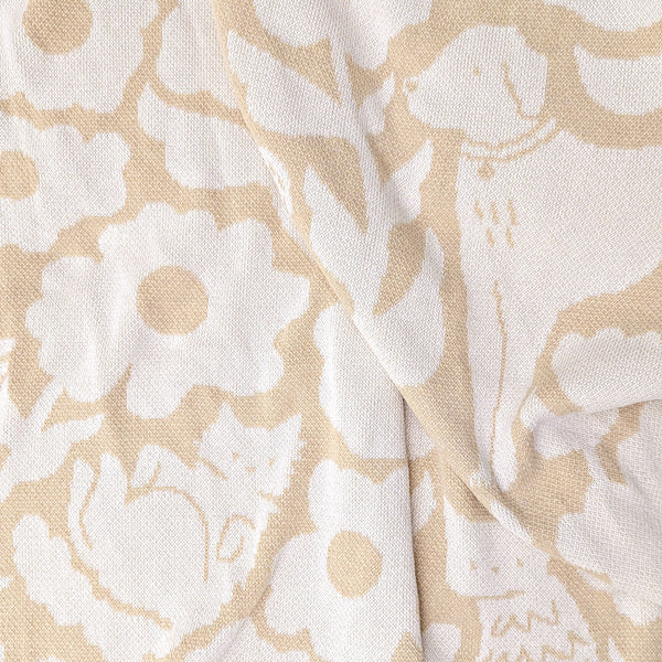 Poppy Pets Throw Blanket - Cream