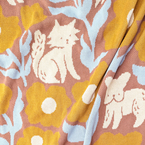 Poppy Pets Throw Blanket - Mocha