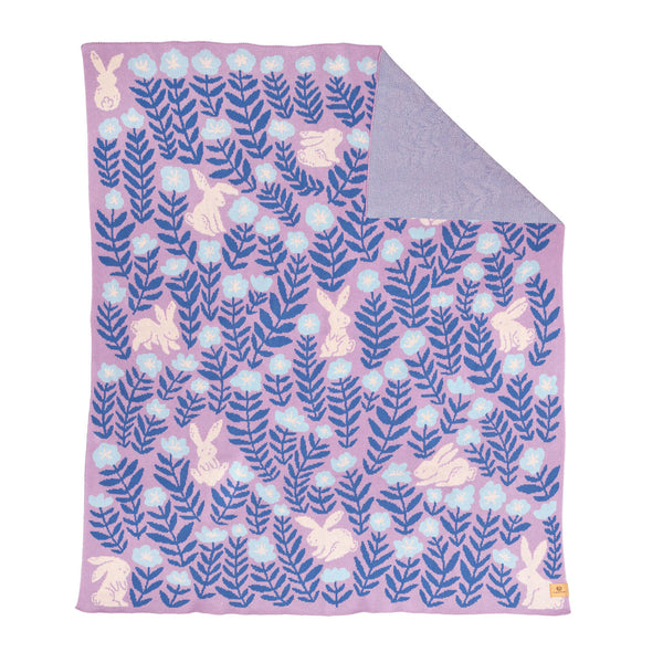 Bunny Meadows Throw Blanket - Lavender Blue