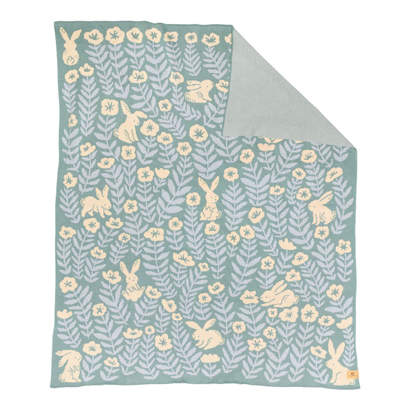 Bunny Meadows Throw Blanket - Sage Green