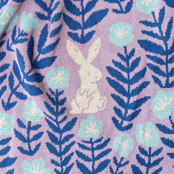 Bunny Meadows Throw Blanket - Lavender Blue