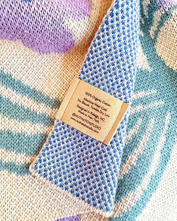 Bluebirds Throw Blanket - Lilac