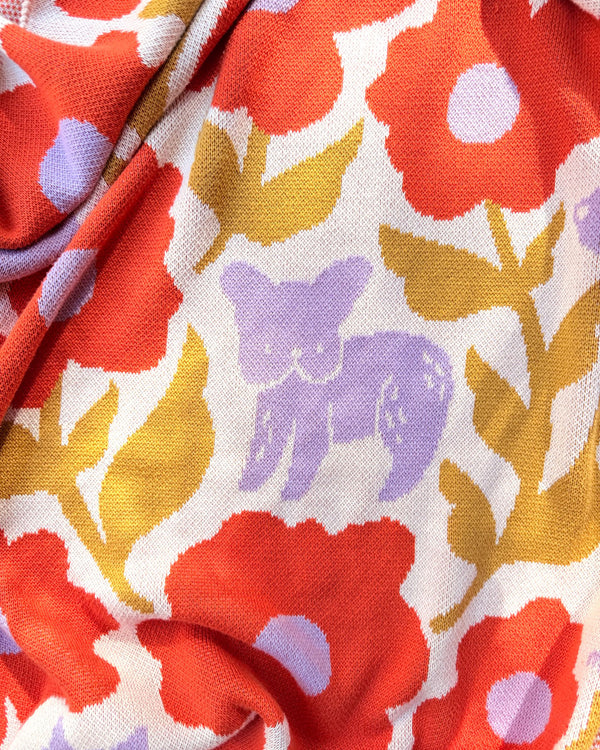 Poppy Pets Throw Blanket - Poppy Red