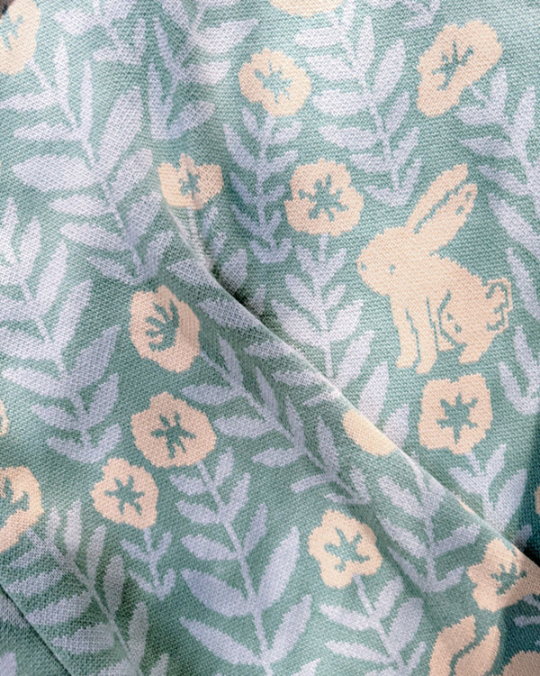 Bunny Meadows Throw Blanket - Sage Green