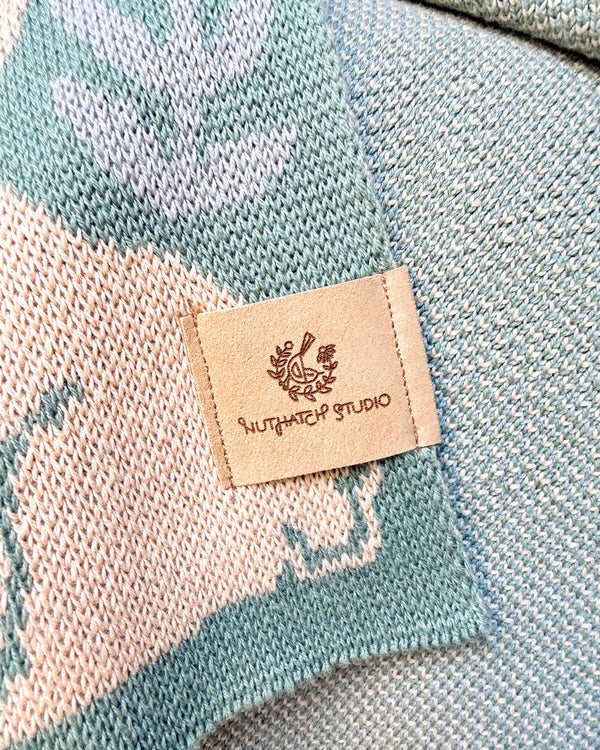 Bunny Meadows Throw Blanket - Sage Green