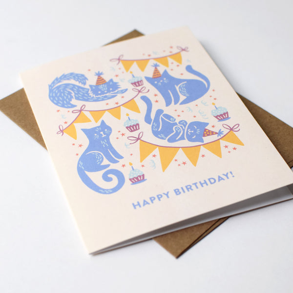 Festive Felines Birthday Card
