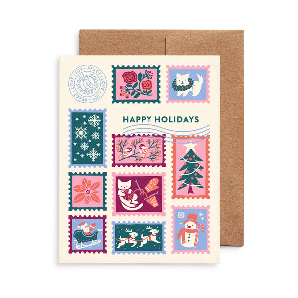 Christmas Postage Holiday Card Set
