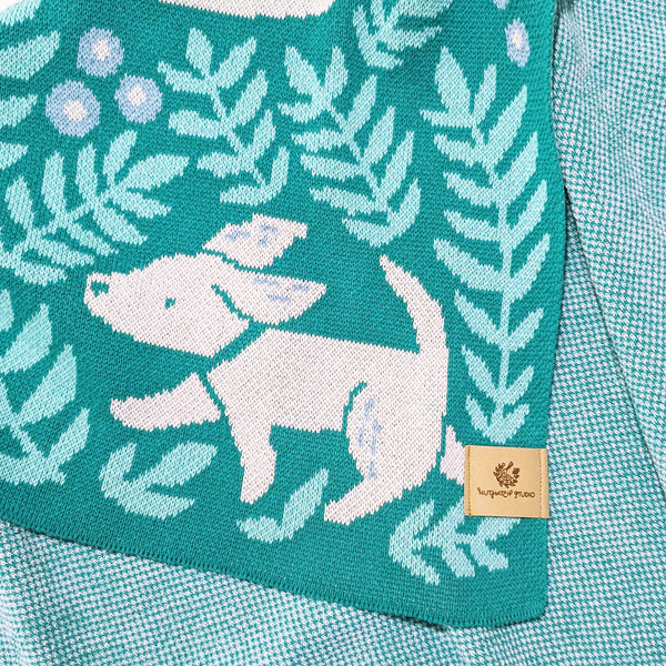 Dog Park Throw Blanket - Jade