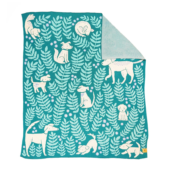 Dog Park Throw Blanket - Jade