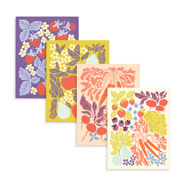 Assorted set of farmers market greeting cards by Nuthatch Studio