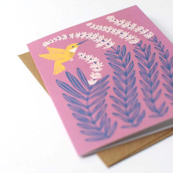 Hummingbird & Lavender Card
