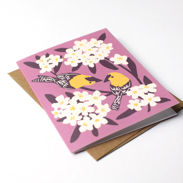 Goldfinches & Oleander Card