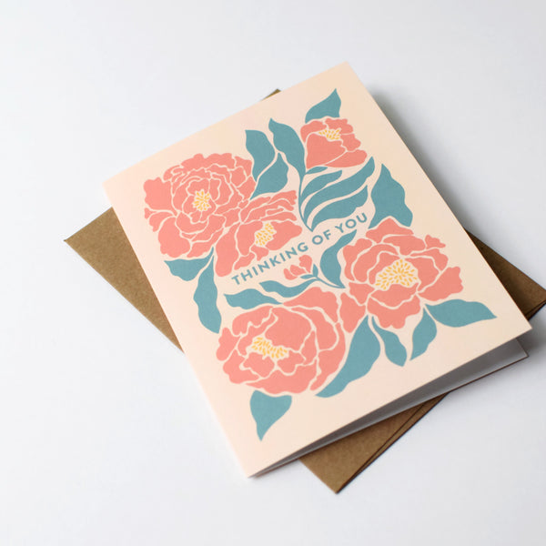 Peonies Thinking of You Card
