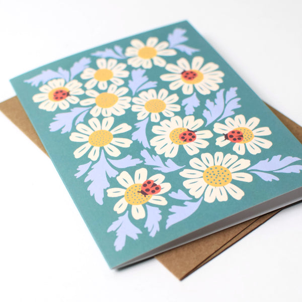Ladybugs & Chamomile Card