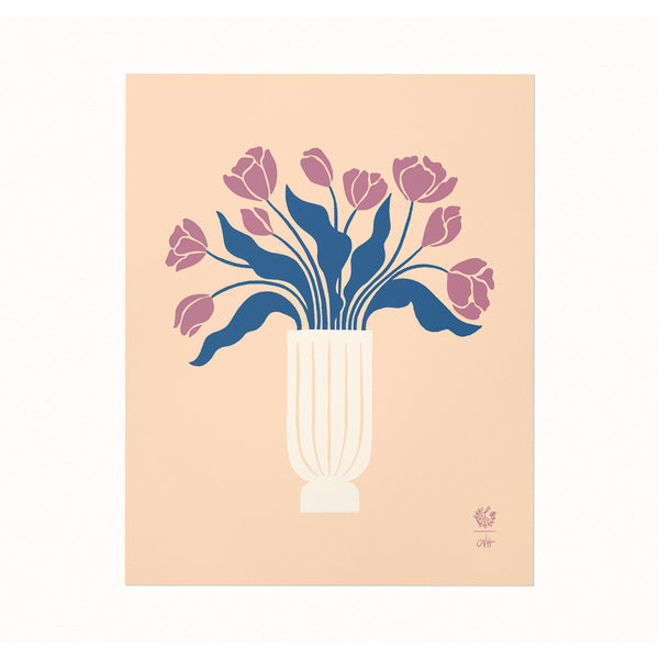 Tulip Bouquet Flower Vase Art Print