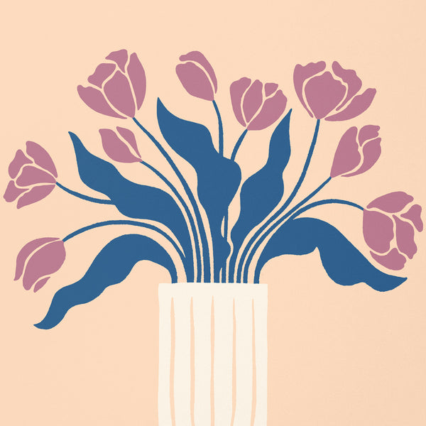 Tulip Bouquet Flower Vase Art Print
