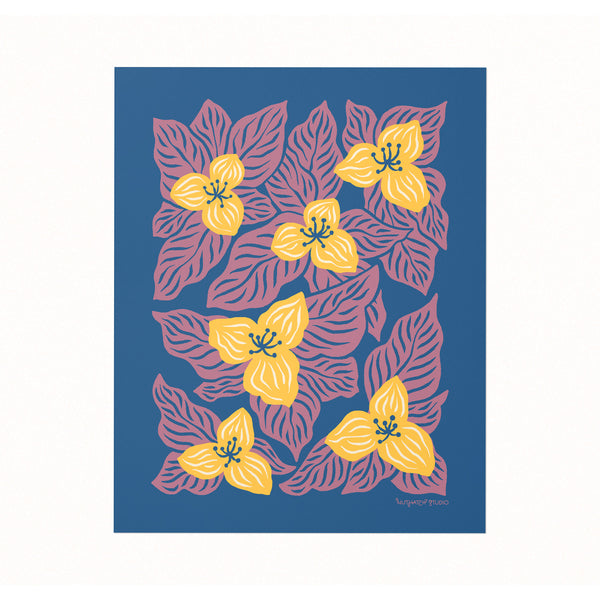 Yellow Trillium Flowers Art Print