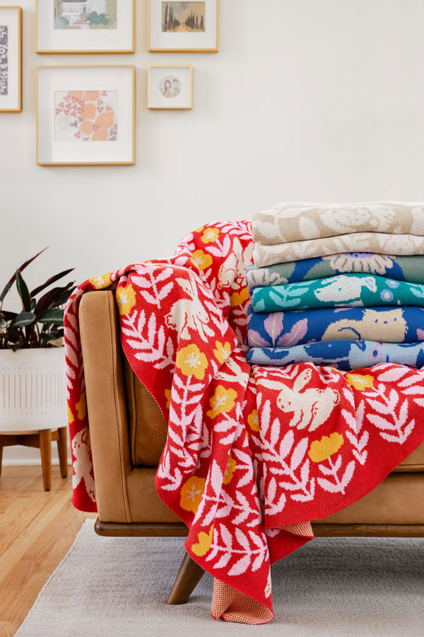 Dog Park Throw Blanket - Jade