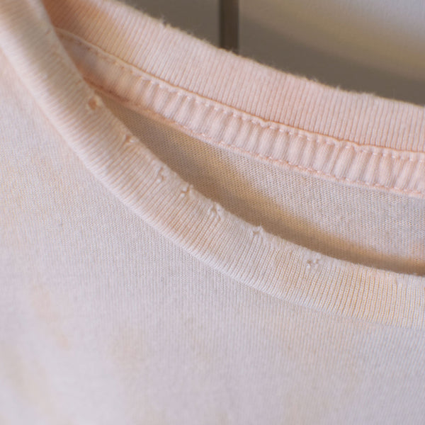 Upcycled Ivory Peach Tie-Dye Earth Day Every Day T-Shirt - Women’s Size Medium