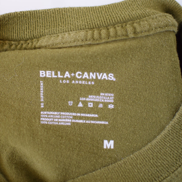 Upcycled Olive Green Earth Day Every Day T-Shirt - Women’s Size Medium