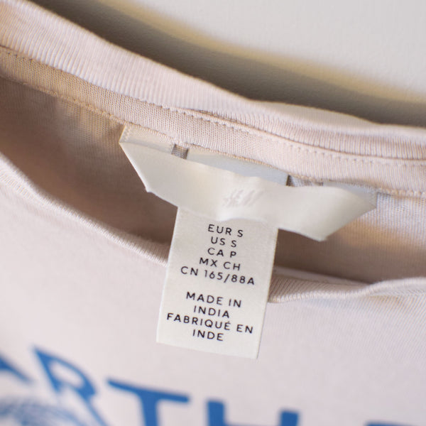 Upcycled Ivory Earth Day Every Day T-Shirt - Women’s Size Small