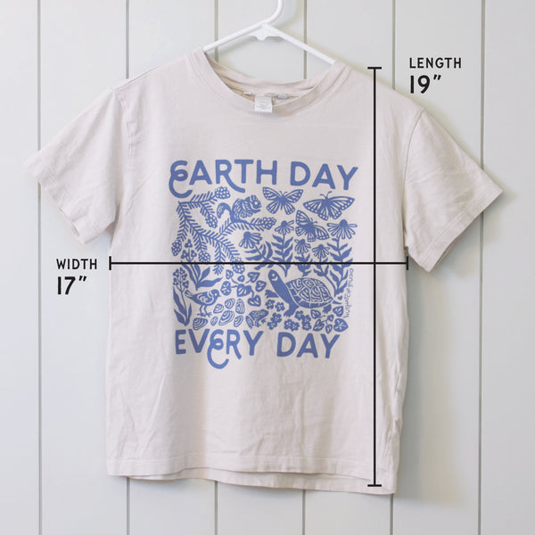 Upcycled Ivory Earth Day Every Day T-Shirt - Women’s Size Small