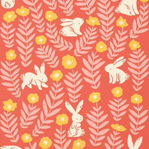 Close up detail view of the bunny meadows art print.