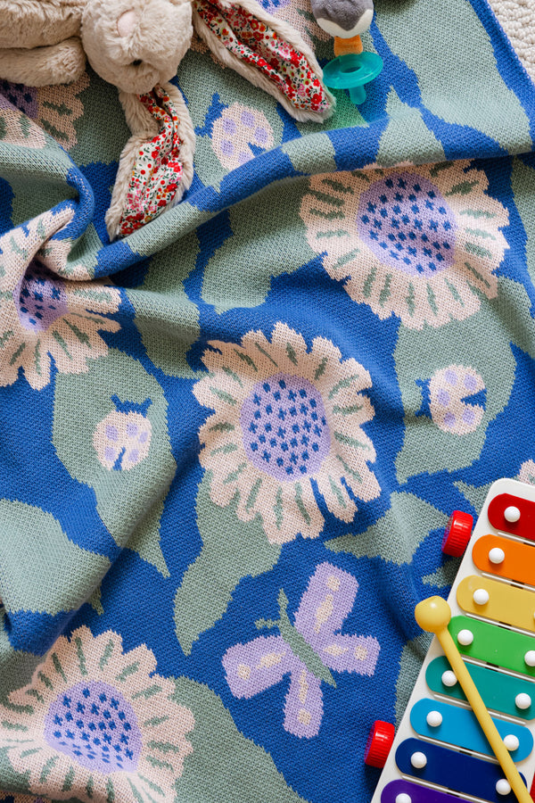 Butterfly Garden Baby Blanket - Lake