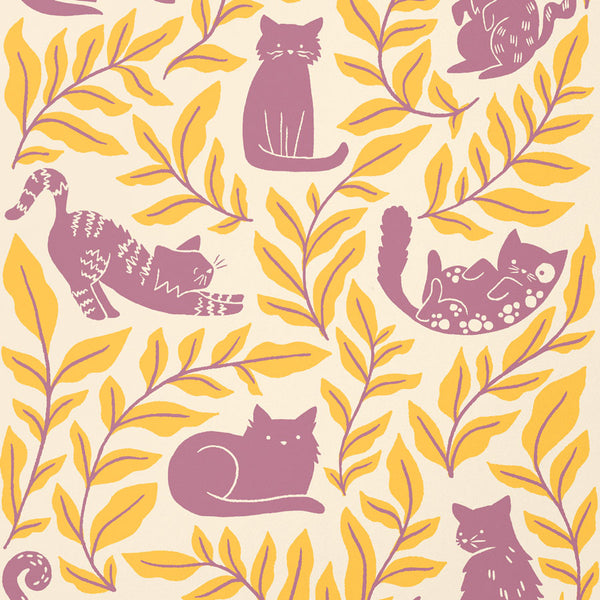 Close-up of Cat Club art print by Chrissie Van Hoever