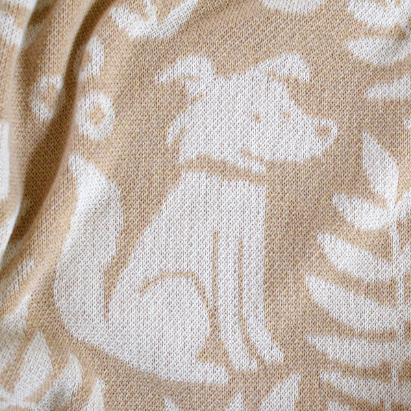 Dog Park Throw Blanket - Cream