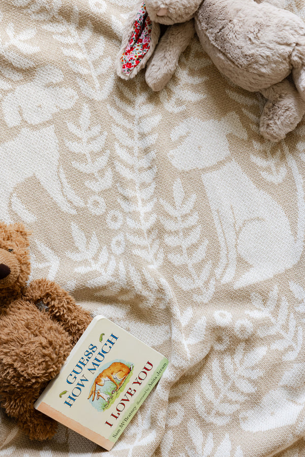 Dog Park Baby Blanket - Cream