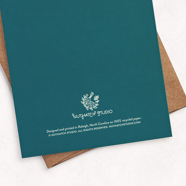 Owl & Squirrels Oak Tree Christmas Card