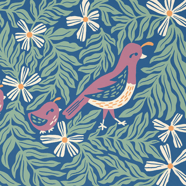 Close up of Quail Meadow art print by Chrissie Van Hoever