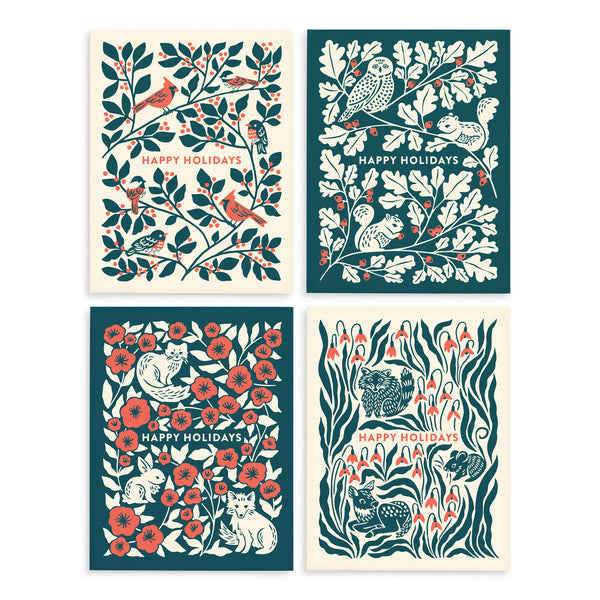 Woodland Animal Holiday Card Set