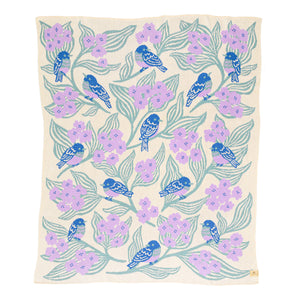 Bluebirds Throw Blanket - Lilac