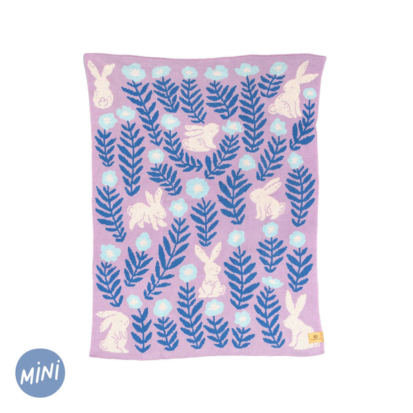 Bunny Meadows Baby Blanket - Lavender Blue