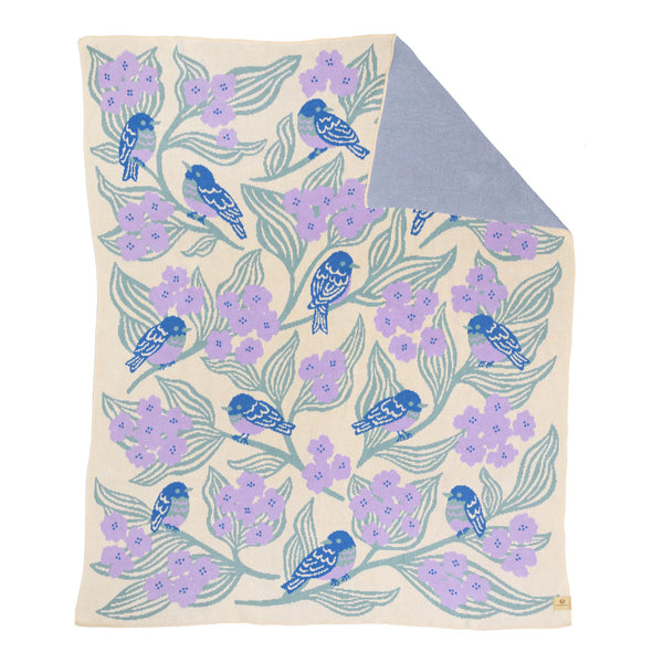 Bluebirds Throw Blanket - Lilac