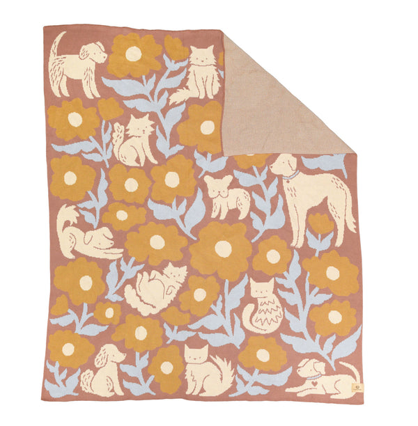 Poppy Pets Throw Blanket - Mocha