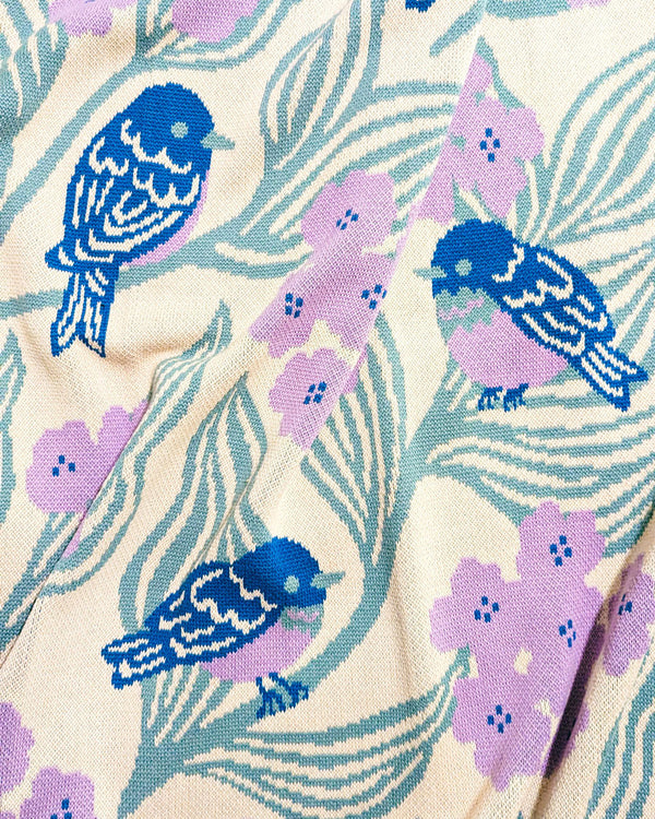 Bluebirds Throw Blanket - Lilac