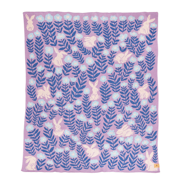 Bunny Meadows Throw Blanket - Lavender Blue