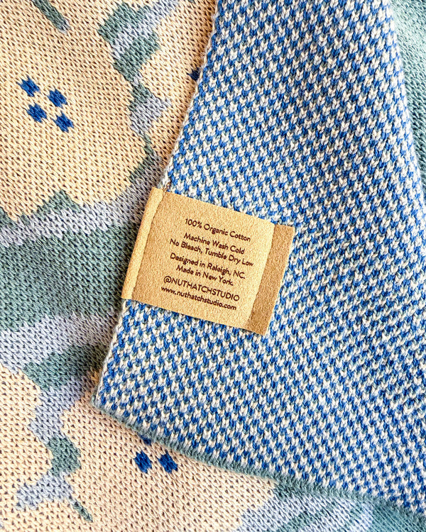 Bluebirds Throw Blanket - Sage