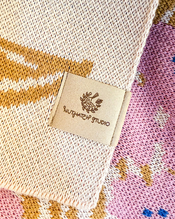 Bluebirds Throw Blanket - Mustard