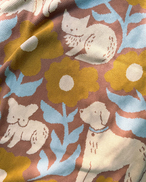 Poppy Pets Throw Blanket - Mocha